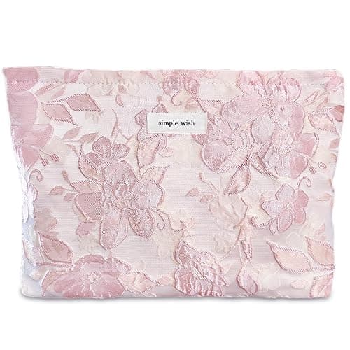 STARDW Aesthetic Floral Makeup Bag Cute Small Cosmetic Bags for Women Girls, Travel Toiletry Bag Large Capacity Zipper Makeup Pouch, Purse Organizer Pouches - Image 1