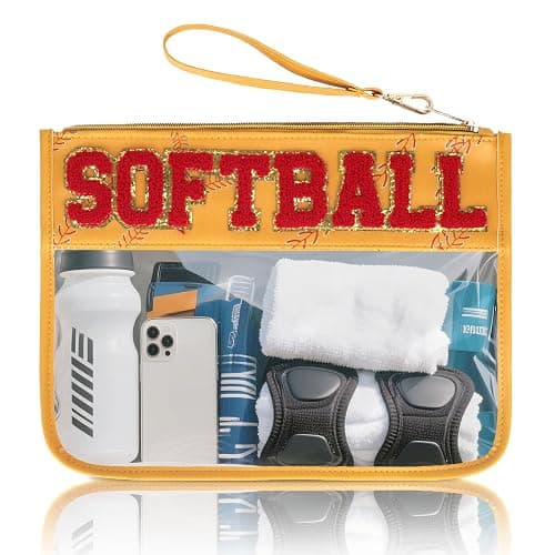 Baseball Gift Bags Baseballs Treat Bags Team Gifts Clear Chenille Letter Zipper Pouch Accessories Stuff Sport Portable - Image 1