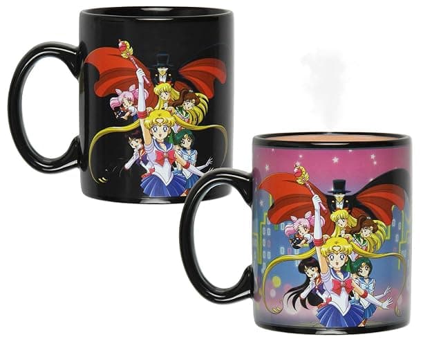 JUST FUNKY Sailor Moon Anime Manga Heat Reactive Color Changing Tea Coffee Mug Cup - Image 1