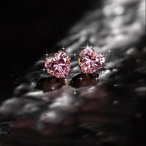 MIUSISHIYU 8mm Heart-Cut Birthstone Stud Earrings for Women – 18K Gold Plated Hypoallergenic Cubic Zirconia Earrings, Nickel Free, 12 Months Colors, Everyday Jewelry, Gift for Her, Bridal, Birthday, Christmas thumbnail 5