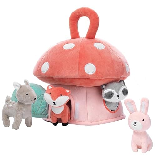Lambs & Ivy Interactive Plush Mushroom House with Stuffed Animal Toys - Image 1