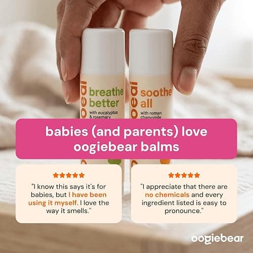 oogiebear Soothe All & Breathe Better Balms 0.5 oz USDA-certified, 2 Pieces | Doctor-Made USDA Nose-to-Toe Natural Skin Care for Newborns, Infants & Toddlers, Cold pressed, Small batch crafted thumbnail 8