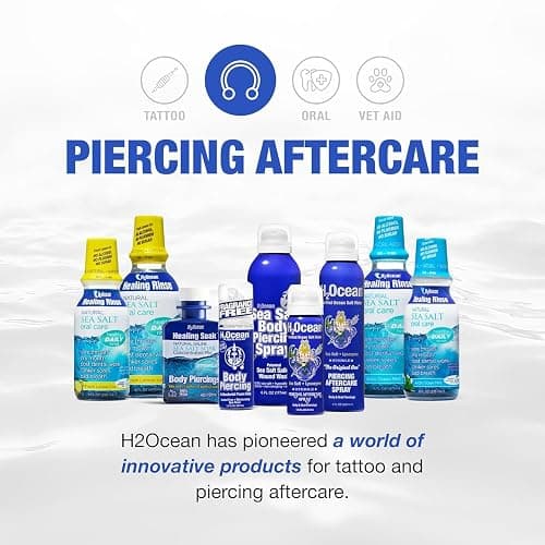 H2Ocean Piercing Aftercare Spray, 4oz Saline Cleaning Solution with Sea Salt for Nipple, Ear, Nose, Lip & Belly Piercings, Set of 2 thumbnail 8