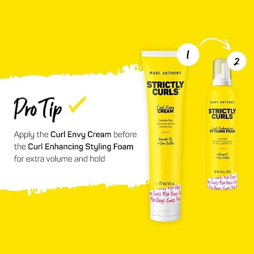 Marc Anthony Curl Enhancing Styling Foam, Extra Hold, Strictly Curls - Vitamin E & Silk Proteins Transforms Frizzy Hair to Full, Shiny, Defined Curls - Sulfate-Free Anti-Frizz Styling Mousse Product thumbnail 6