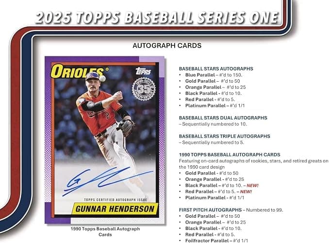 Topps 2025 Series 1 Baseball Trading Card Hanger Box (59 Cards) thumbnail 5