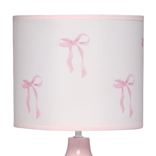 Lambs & Ivy Coquette Floral Aesthetic Pink Bows Lamp with Shade thumbnail 3