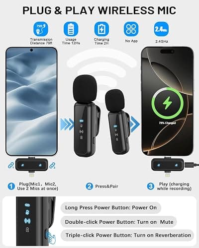 Yeaki Vlogging Kit for iPhone/Android, 71" Selfie Stick Tripod for iPhone with Light, Wireless Remote & Microphone, Adjustable Phone Tripod for TikTok/YouTube Starter Content Creator Essentials Kit thumbnail 2