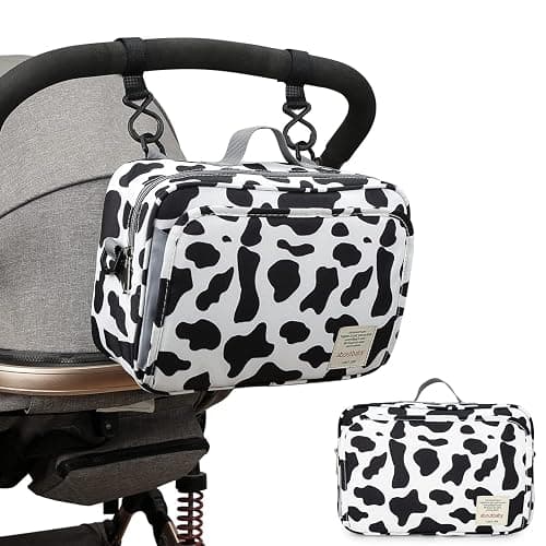 MOMIGO Baby Diaper Caddy Bag - Diaper Caddy Tote Baby Stroller Bag Nursery Storage Bin for Diapers, Wipes & Toys Mini Diaper Bag for Outdoor (Cows) thumbnail 7
