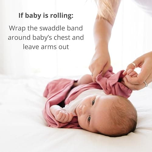Dreamland Baby Viscose Swaddle Blanket (0-6 Months). 1.0 TOG Ultra Soft Swaddle Blanket w/Built in Band. 95% Viscose, 5% Spandex (Rose). Mom-Owned US Business, Premium Materials thumbnail 2