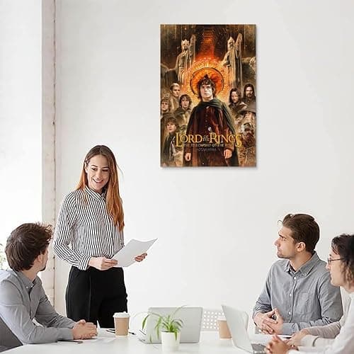 WZLLHA The Lord of The Rings The Fellowship of The RingArt Canvas Vintage Print Posters for Room Modern Bedroom Decor Aesthetic Bar Cart Wall DecorUnframe-style12x18inch(30x45cm) thumbnail 5