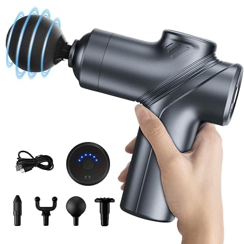 LEERCON Massage Gun Deep Tissue, Silent Brushless Motor and Portable Massage Gun with 4 Interchangeable Heads for Deep Muscle Relief and Relaxation, Relax Gift - Image 1