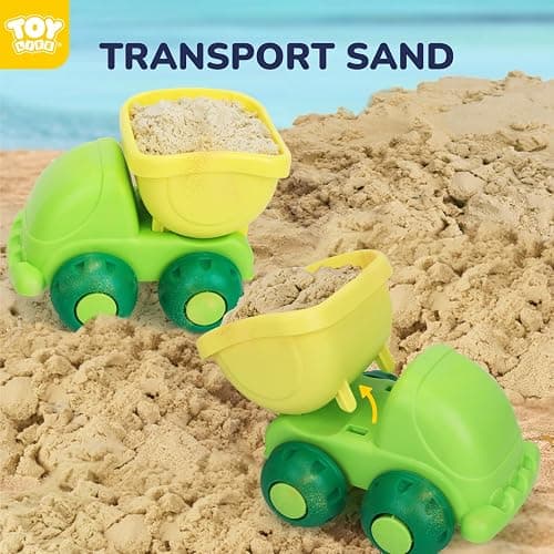 TOY Life Beach Toys for Toddlers Age 3-5, Sandbox Toy Building Sets with Sand Bucket Dump Truck and Waterproof Mesh Bag, Travel Sand Castle Toys for Kids thumbnail 5