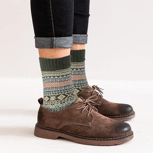 Clothirily Wool Socks, Thick Soft Wool Socks for Women, Vintage Warm Womens Sock, Winter Warm Boot Sock for Women Men thumbnail 8