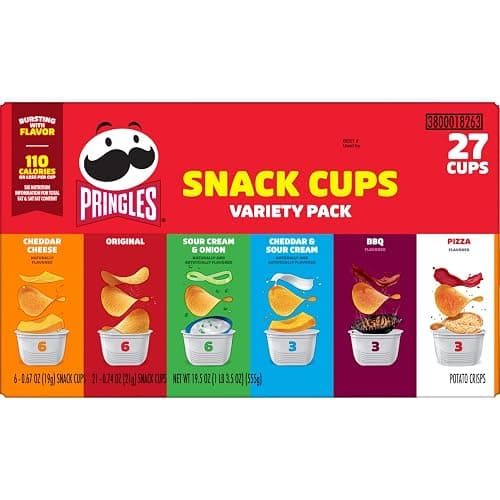 Pringles Potato Crisps Chips, Lunch Snacks, Snack Cups, Variety Pack, 19.5oz Box (27 Cups) thumbnail 6