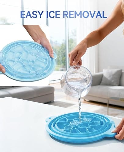 Foldable Silicone Face Ice Bath Bowl with Built-in Ice Tray, Cold Plunge Therapy for Skin Tightening, Puffiness Reduction & Acne Relief, Portable Spa Tool for Home & Travel (Blue) thumbnail 8