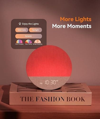 Dreamegg Tageslichtwecker, Lichtwecker mit App-Steuerung, 34 Beruhigende Klänge & 12 Lichtmodi, Mehrfach-Alarme frei Einstellbar, Sunrise Alarm Clock für Erwachsene & Babys, Schlafzimmer & Geschenk thumbnail 6