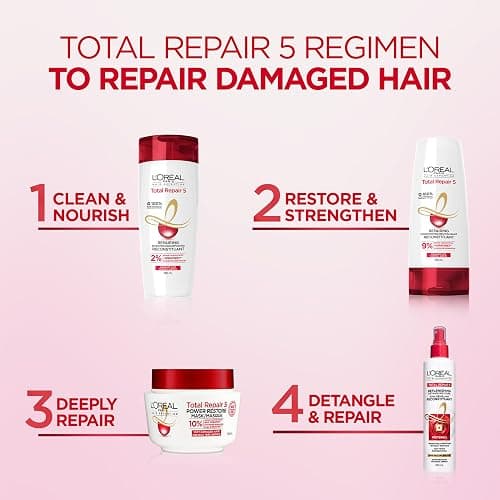 L'Oréal Paris Total Repair 5 Conditioner. With Keratin XS, To Repair Split Ends and Restore Hair Strength, For Dry and Damaged Hair, Jumbo Size, 828 ml thumbnail 6