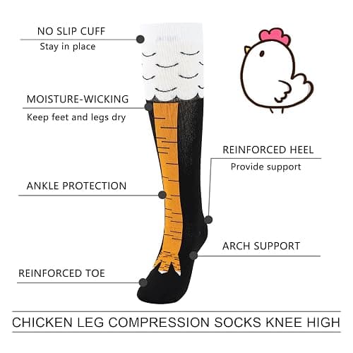 Junely Compression Socks for Women Knee High Socks for Running Athletic Nurses Work Support Travel Flight Sports thumbnail 7