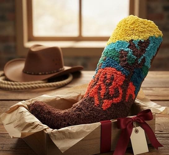 Cowboy Boot Pillow for Western & Farmhouse Decor – 3D Embroidered Velvet Cowboy Throw Pillow with Resilient Fill for Boho & Preppy Room Decor –14x10 Decorative Western Throw Pillows with Cactus Design thumbnail 4