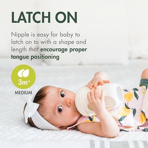 Boon Nursh Bottles - Silicone Baby Bottles Help Ease Colic Symptoms - Formula and Breast Milk Only Touch Platinum Food-Safe Silicone - Medium Flow - Speckle Green - 8 Ounce thumbnail 5