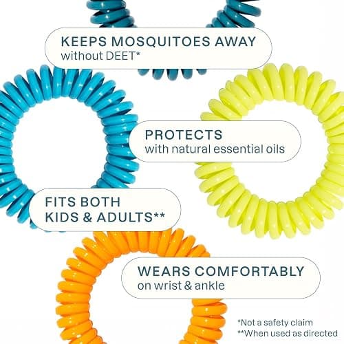 Cliganic 10 Pack Mosquito Repellent Bracelets for Adults & Kids - Natural DEET-Free Bands, Individually Wrapped thumbnail 3