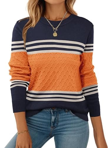 ZEAGOO Womens Sweaters Long Sleeve Tops Crew Neck Knit Pullover Sweaters Fall Fashion 2026 Dressy Casual Basic Clothes - Image 1