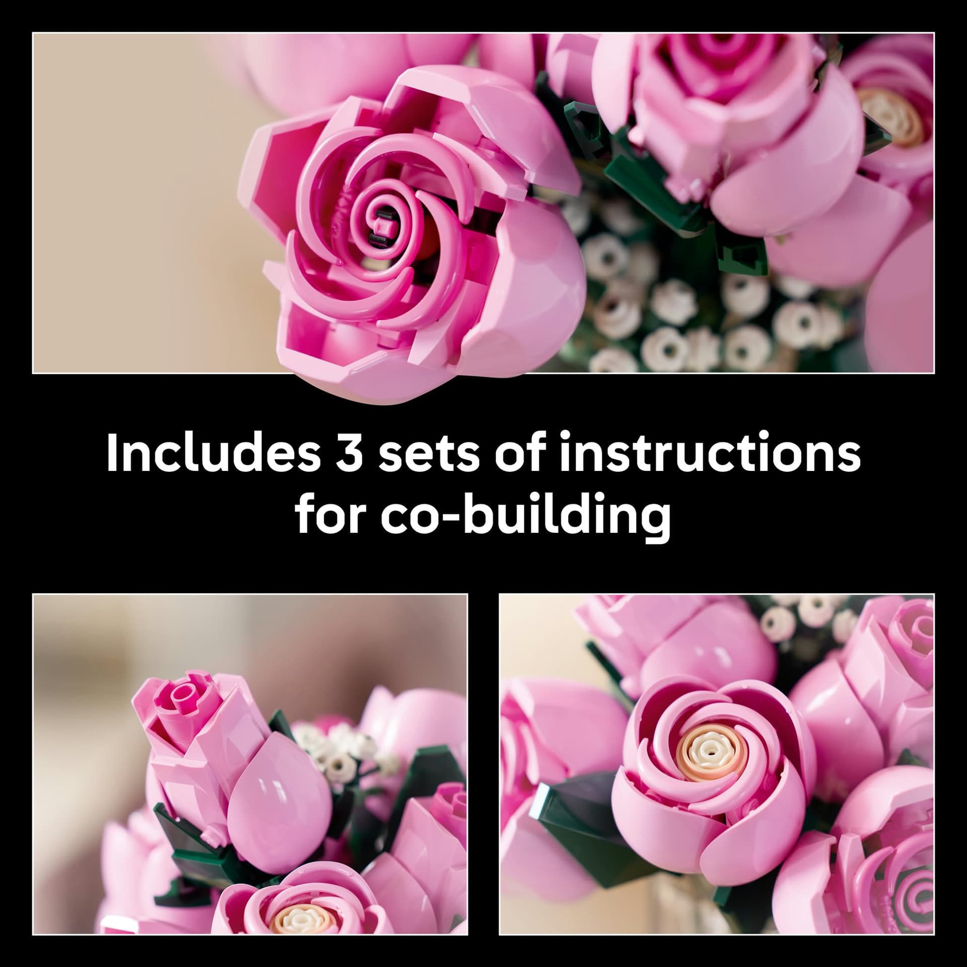 LEGO® Botanicals Bouquet of Pink Roses 10374 Decorative Flowers Building Kit for Adults, Floral Decor, Buildable Flower Arrangement, Mother’s Day, Valentine’s or Birthday Treat for Women and Men thumbnail 5