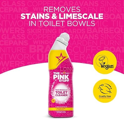 The Pink Stuff Miracle Toilet Cleaner, 750ml – Powerful Stain-Removing Gel for a Sparkling Clean Bowl – Eliminates Limescale, Tough Stains & Odors with Fresh Rhubarb Scent thumbnail 8