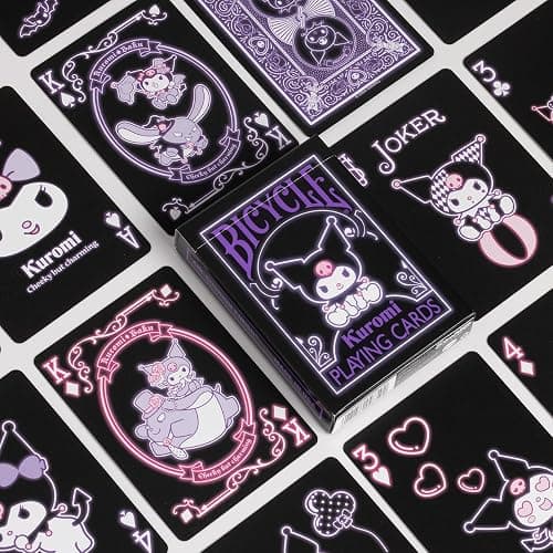 Bicycle Hello Kitty Playing Cards Bundle, Sanrio Black & Pink Hello Kitty and Kuromi Collectible Deck of Cards thumbnail 6