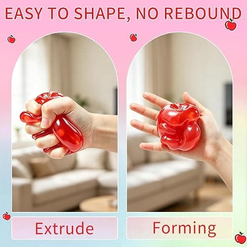 Coconut Oil Apple Squishy, Back to School Teacher Gifts for Stress Relief | Shapeable No Rebound Red Apple Squishy, Apple Squishy, Back To School Gifts, Teacher Appreciation Gifts,Unique Thank You Gift thumbnail 3