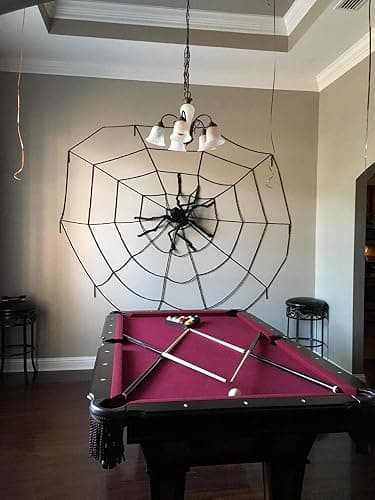 Halloween Decorations Big Spider 4.9 Ft Black Soft Hairy Scary Spider Fake Large Pops for Halloween Outdoor Yard Party thumbnail 6