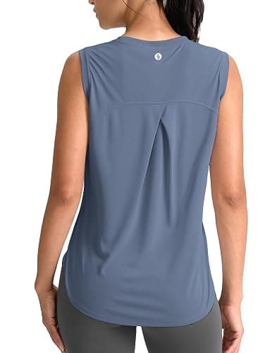 SANTINY Women's Sleeveless Workout Tops Breathable Lightweight Active Tennis Yoga Shirts Athletic Running Tank Tops for Women - Image 1