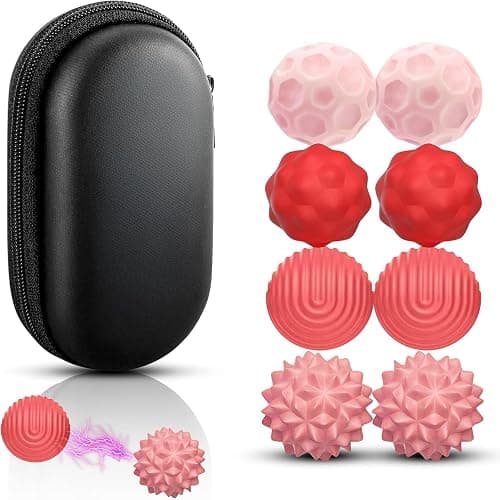JoyJoyful 8 PCS Magnetic Balls Fidget Toy for Adults Kids, Stress Relief Sensory Toys for Autism, Magnet Fidget Balls, Silicone Textures Gadgets Office Desk Toy, Stocking Stuffers (Red) - Image 1