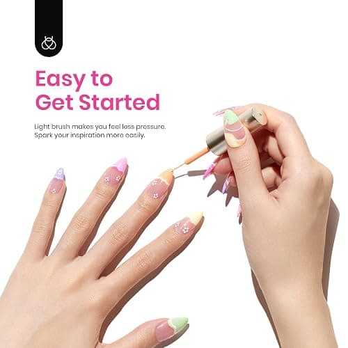 Beetles Pastel Gel Liner Nail Polish Set 6 Colors Spring Art French Line Swirl Gel Polish Pink Yellow Green Purple Orange Swirl Built Thin Nail Art Brush Soak Off Uv Lamp Manicure Gifts for Women thumbnail 4