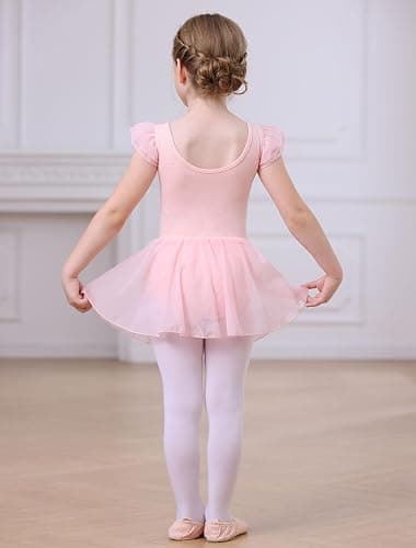MdnMd Girls Dance Ballet Leotards Dresses for Toddler Ballerina Outfit Skirt Hollow Knot Back Flutter Sleeve thumbnail 7