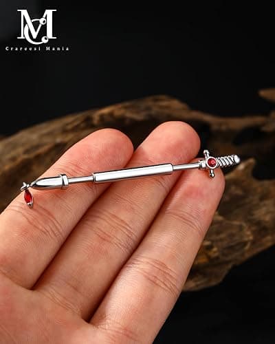 CM Crareesi Mania Industrial Barbells 316L Surgical Steel Industrial Piercing Jewelry 14G Dagger Internally Threaded Industrial Cartilage Helix Earrings Studs thumbnail 4