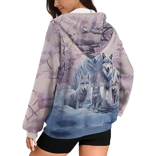 Showudesigns Zip Up Jackets for Women Plus Size Hoodies & Sweatshirts Fall Pullover Spring Tops thumbnail 5