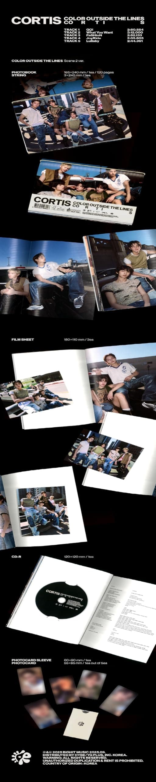CORTIS COLOR OUTSIDE THE LINES 1st EP Album with Tracking Sealed (Standard Set(Scene1+Scene2+Scene3)) thumbnail 3