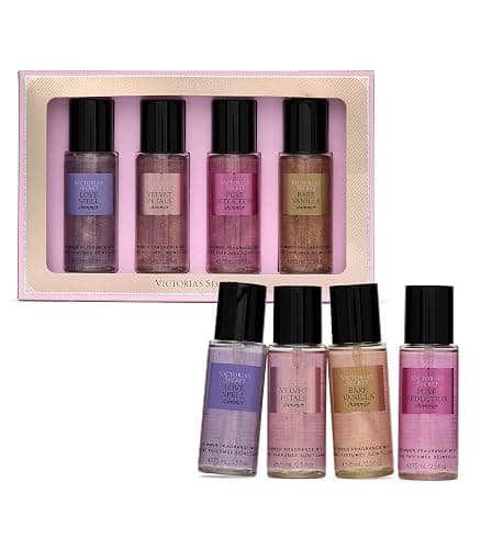 Victoria's Secret Fragrance Mist Collection 4 Piece Shimmer Mini Gift Set, Assorted Scents - Image 1