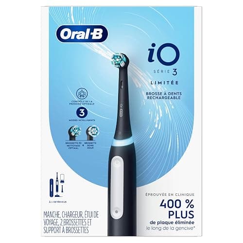 Oral-B iO Deep Clean Rechargeable Electric Powered Toothbrush, Black with iO Series 3 Limited, 2 Brush Heads and Travel Case - Pressure Sensor to Protect Gums - 3 Cleaning Settings - 2 Minute Timer thumbnail 10