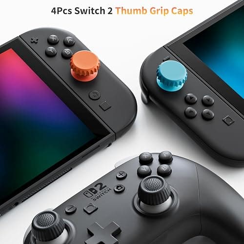 COOWPS Switch 2 Case for Nintendo Switch 2(2025), with 4Pcs Thumb Grips, 20 Game Card Slots, Hard Shell Full Protection All In One Carrying Case for Switch 2 Accessories Pro Controller, Black thumbnail 3