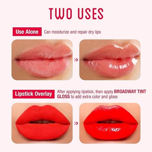 Ruby Kisses Broadway Vita-Lip Tinted & Clear Lip Gloss Set (11 Pack) Ultra-Hydrating & Soothing Formula with Vitamins, High-Shine Non-Sticky Lip Balm with Rosehip+Coconut Oil, Pink & Brown Shades thumbnail 4