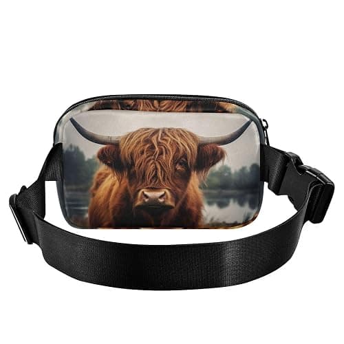Highland Cow Fashion Fanny Pack for Men Women, Small Waterproof Waist Pack with Adjustable Strap for Travel Running Hiking thumbnail 4