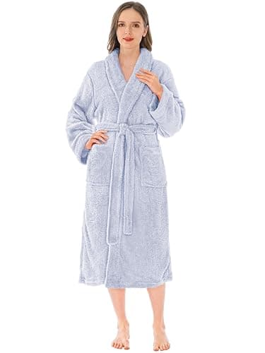 PAVILIA Premium Womens Plush Soft Robe Fluffy, Warm, Fleece Sherpa Shaggy Bathrobe thumbnail 6