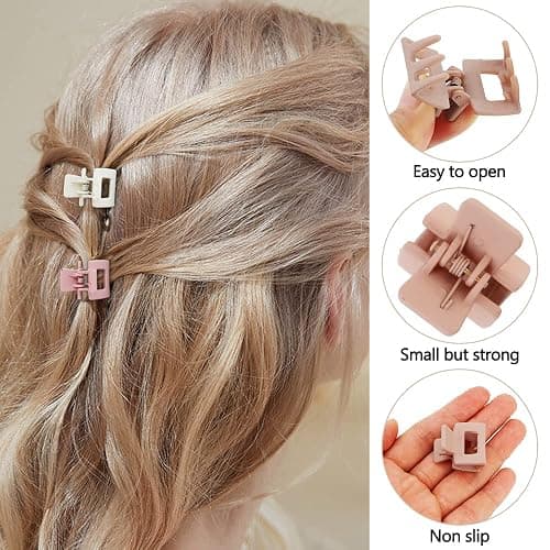 Kleine Haarklammern für Damen – Mini-Haarspangen für dünne, dicke, mittelgroße Haar-Accessoires, niedliche Kiefer-Haarspangen mit starkem Halt und Geschenk-Box, 22 Stück thumbnail 5
