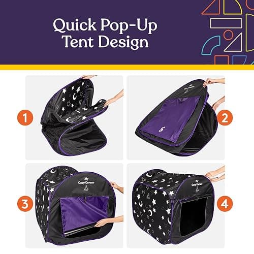 Special Supplies Blackout Sensory Tent for Kids, Pop Up Calming Play Room with Fiber Optic Lamp and Glow-in-The-Dark Fuzzy Blanket thumbnail 5