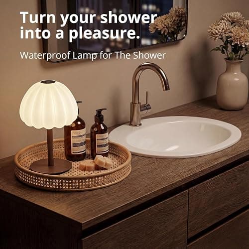 Hifree IP65 Waterproof Rechargeable Shower Lamp, RGB Fixed Color Mood Lamp | Touch RGB fixed color table lamp, non-slip metal base, soft frosted shade, fixed brightness, for shower bathroom thumbnail 3