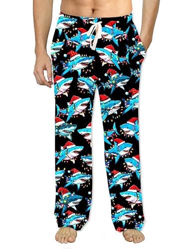 Soophiea Mens Christmas Halloween Pajama Pants Sleep Bottoms Pj Pants with Pockets - Image 1