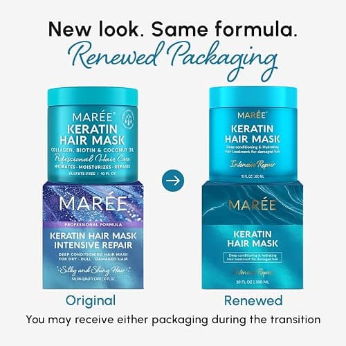 MAREE Deep Conditioning Hair Mask for Damaged Hair Treatment – Keratin Hair Care for Hydrating Growth Repair Moisturizing – Dry Curly Color Refreshing – Tratamiento Mascarilla Para el Cabello Seco thumbnail 2