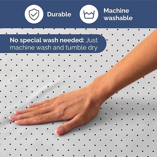 Blue Polka Dots Bed Sheet Set – 1 Flat & 1 Fitted Sheet & 2 Pillowcases w/ Deep Pockets – Polka Dot Bedding - Wrinkle & Fade Resistant - Soft, Breathable & Cooling - Comfy, Luxury Bed Set - Queen Size thumbnail 7